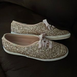 Kate Spade gold glitter sneakers